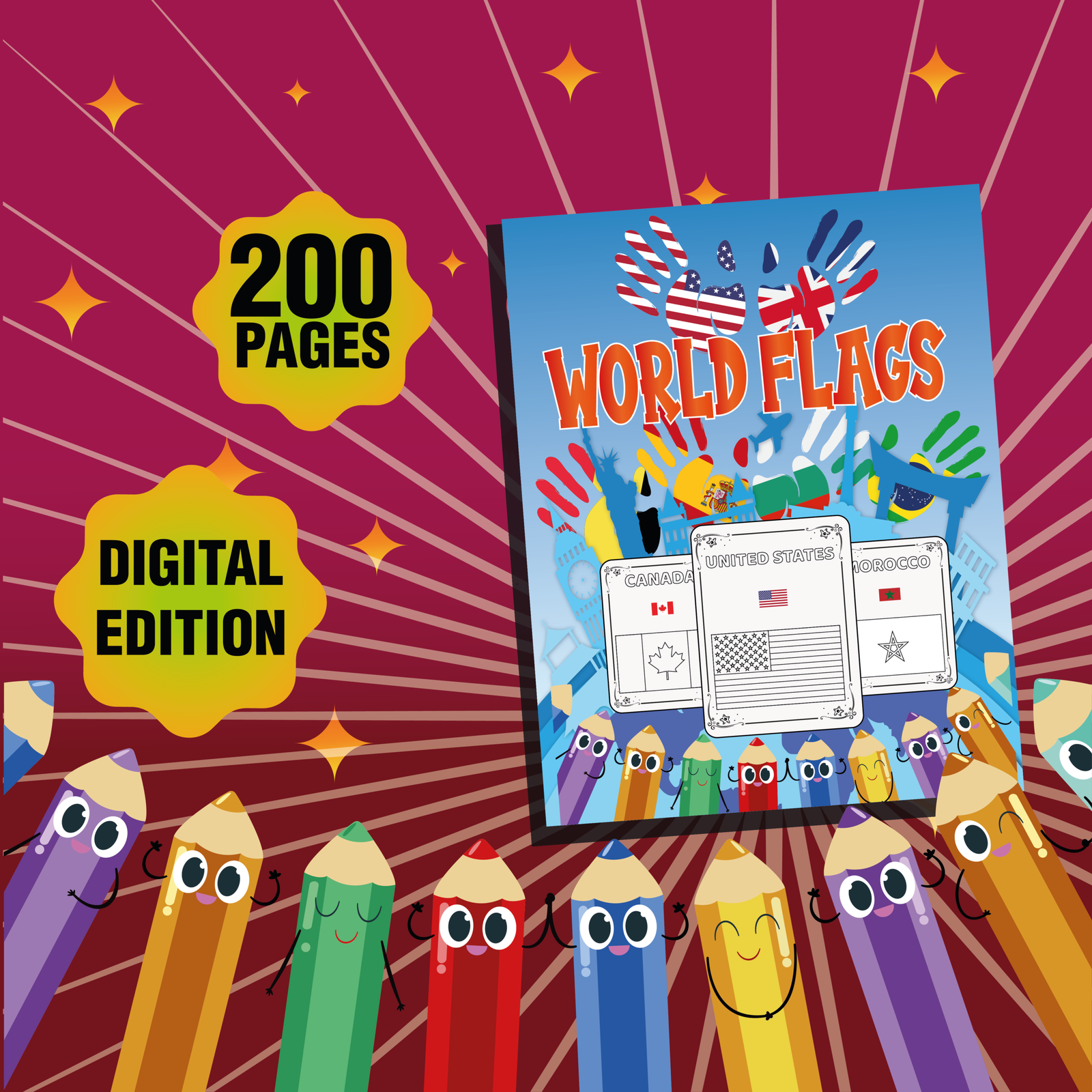 World flags coloring book