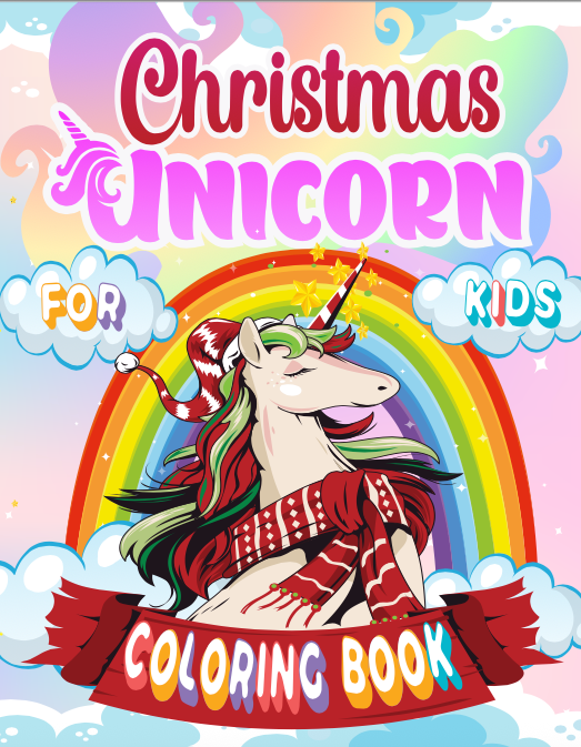 Unicorn Christmas Coloring Book for Kids