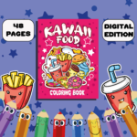 kawaii Food Coloring Book For Kids